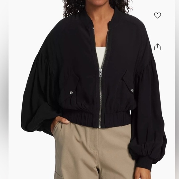 Free People Jackets & Blazers - Free People jacket NEW On Pointe Bomber Black small